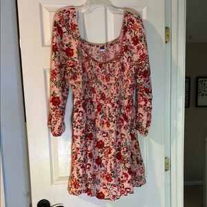 Old Navy Orange Red Long Sleeve Sundress